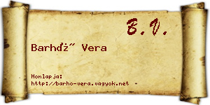 Barhó Vera névjegykártya